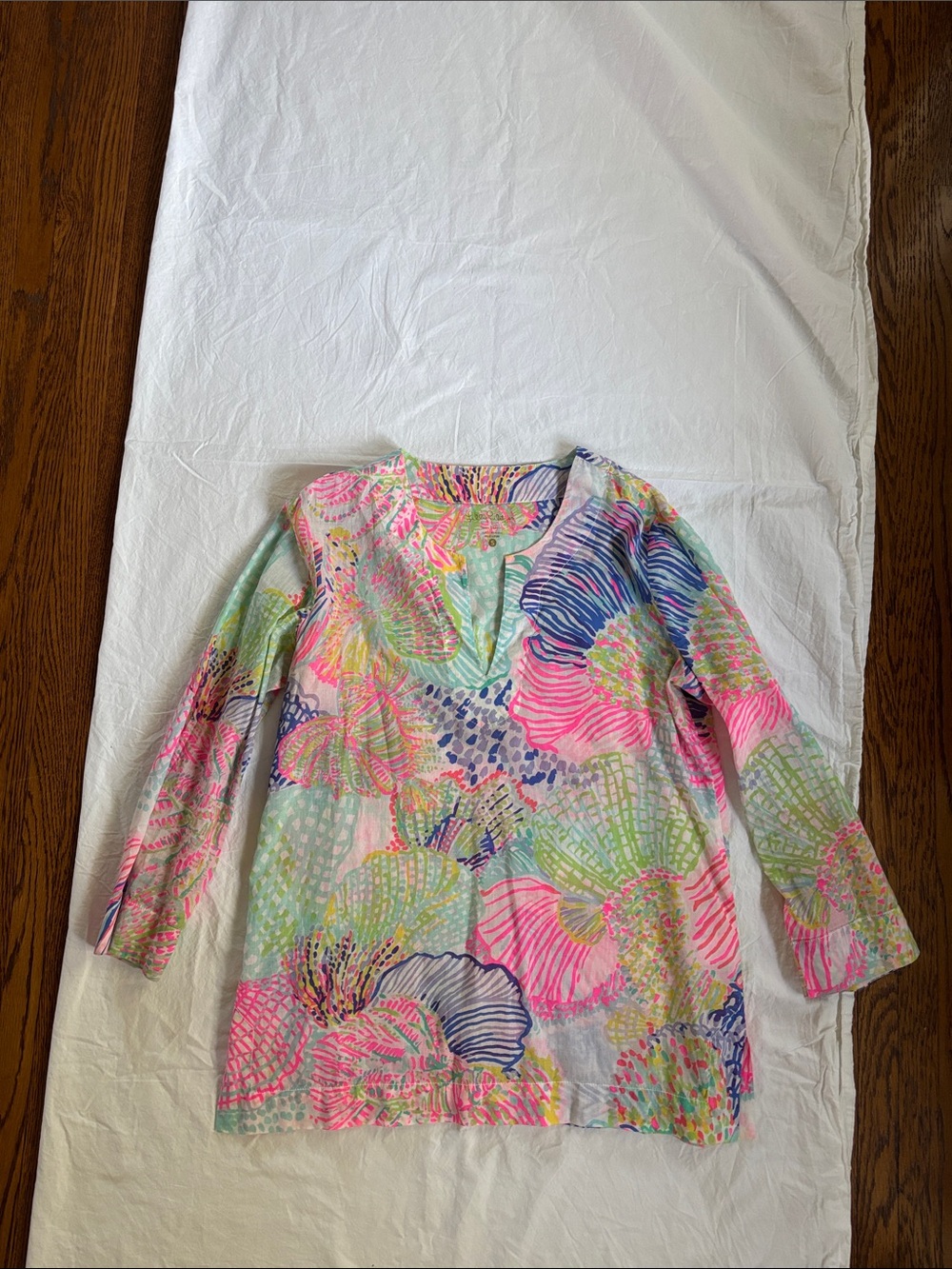 Lilly Pulitzer Multicolor Floral Tunic - Pink, Blue & Green